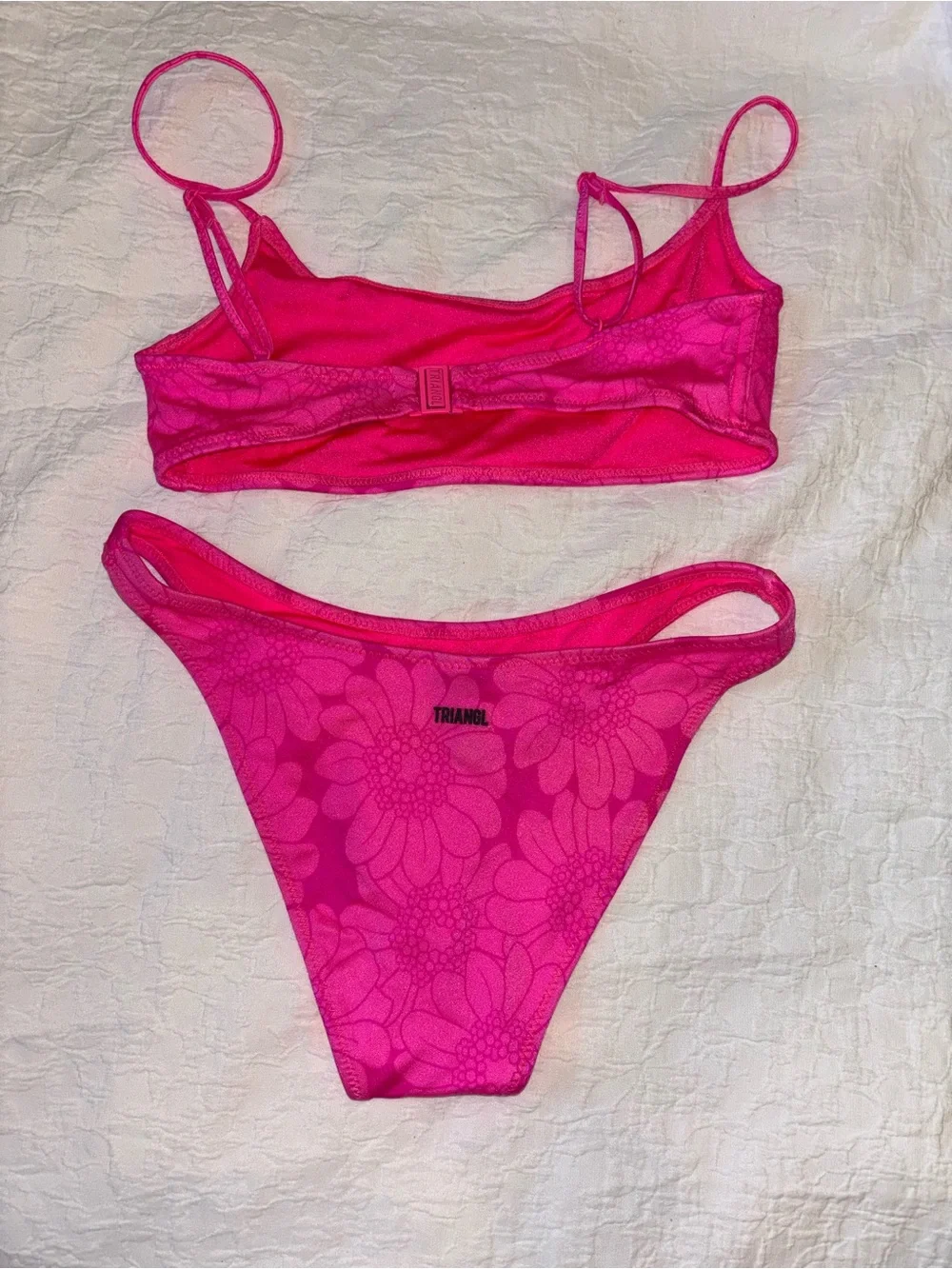 triangl swimwear Hot Pink Floral Two-Piece Bikini- With Bag!
